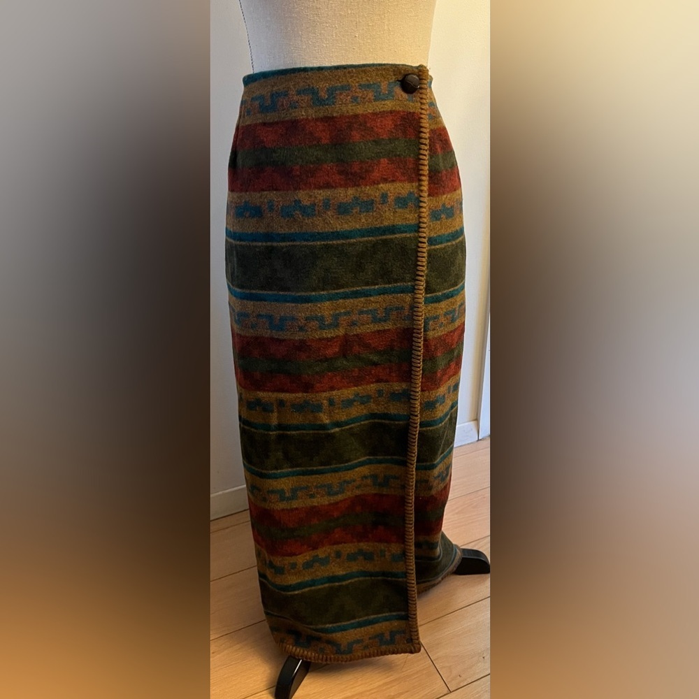 Vintage Blanket Wrap Skirt MIDI Ralph Lauren Vibes